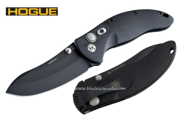 Hogue EX-04 Folding Knife, 154CM Upswept 3.5", G10 Black, 34470